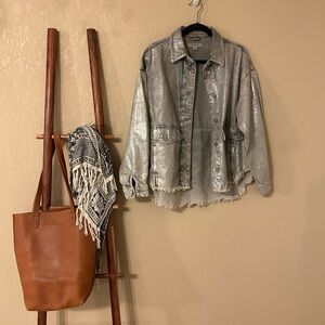 Allsaints Hettie Raw Hem Denim Shacket